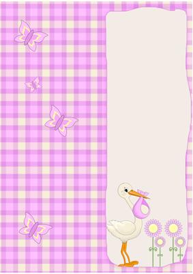 Baby Girl Insert to Match the Stork Baby Card