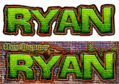 Ryan Urban Graffiti Wall Art Birthday Card