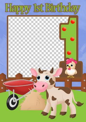 Cow Farm Your Photo Here Greeting Card