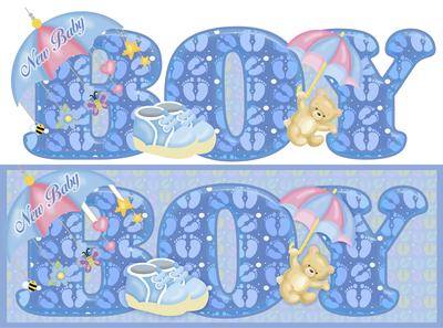 Cute Large Dl Baby Boy Quick Card