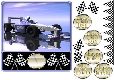 Bmw Racing Car Quick Card with Model Formula 1 Car