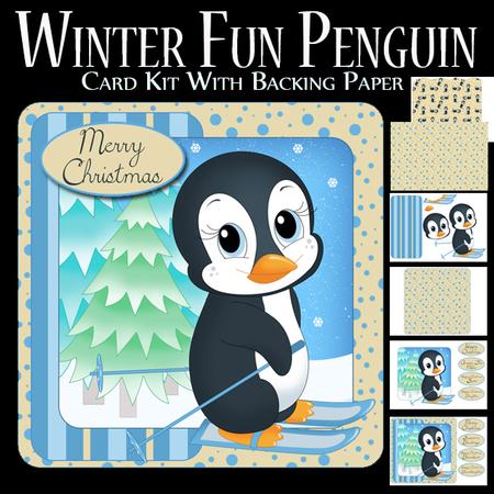 Penguin Fun Christmas Card Kit with Box