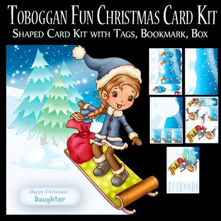 Toboggan Fun Christmas Card Kit