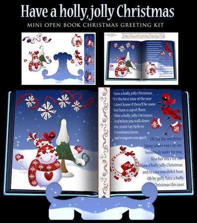 Open Book Have a Jolly Holiday Christmas Mini Card Kit