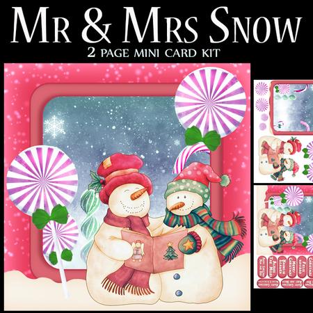 Mr and Mrs Snow Christmas Snowman Mini Kit