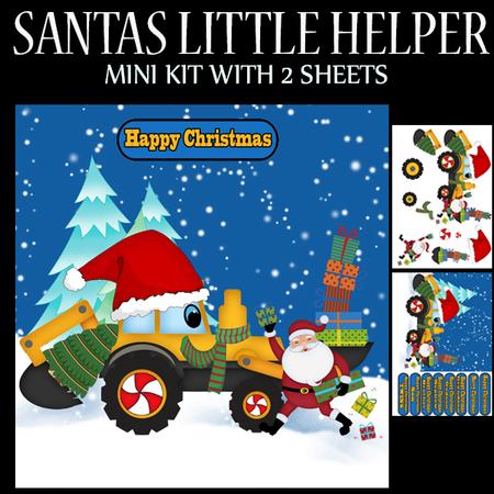 Santa's Little Helper Mini Card Kit with Jcb Digger