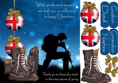 Uk Patriotic Armed Forces Heartfelt Christmas Quick Card