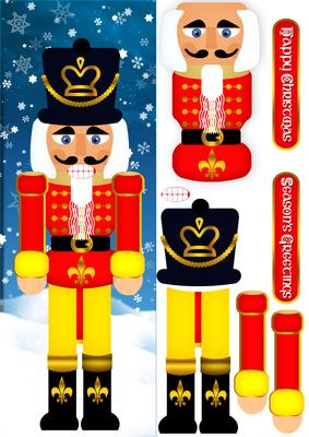 Nutcracker Christmas Step by Step Large Dl Card