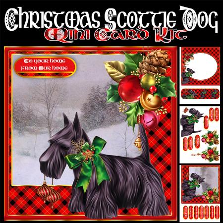 Christmas Scottie Dog Mini Card Kit