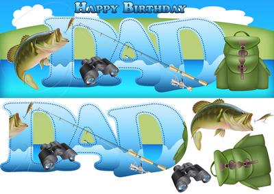 Fishing Dad Birthday Card Large Dl