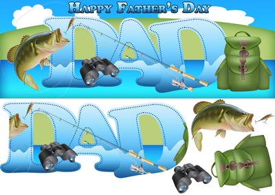 Fishing Father's Day Dad Large Dl Card