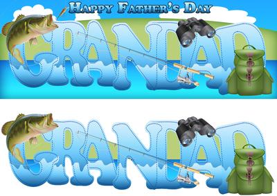Fishing Grandad Father's Day Large Dl Card