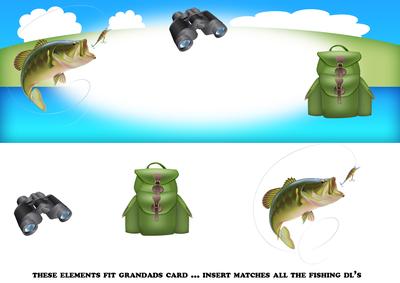 Large Dl Fishing Insert to Match Grandad and Dad Cards