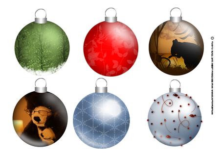 6 Large Png Christmas Baubles
