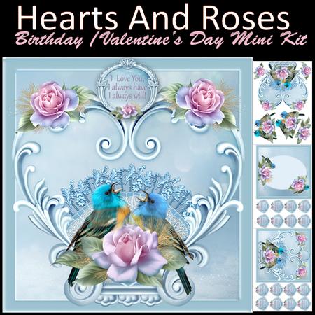 Hearts & Roses Mini Kit, Valentine, Mother's Day, Birthday
