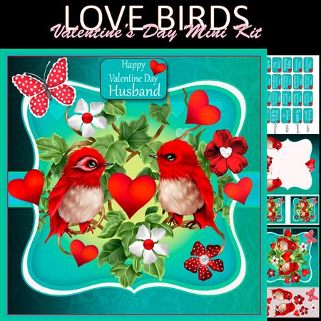 Love Birds Valentine's Day Mini Card Kit