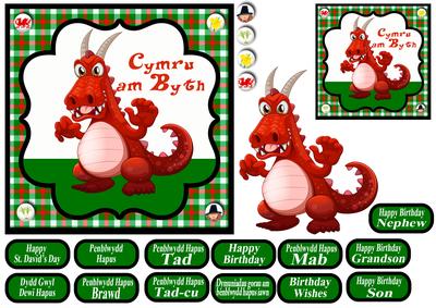 St. David's Day and Birthday Red Dragon