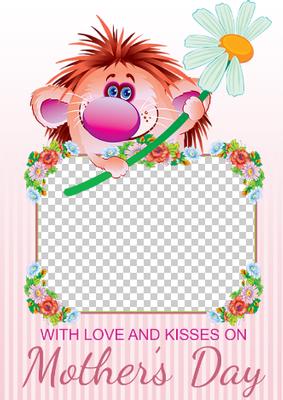 Cute Hedgehog with Daisy Mother's Day Photo Card
