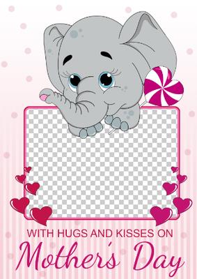 Cute Elephant Mother's Day Photo Card