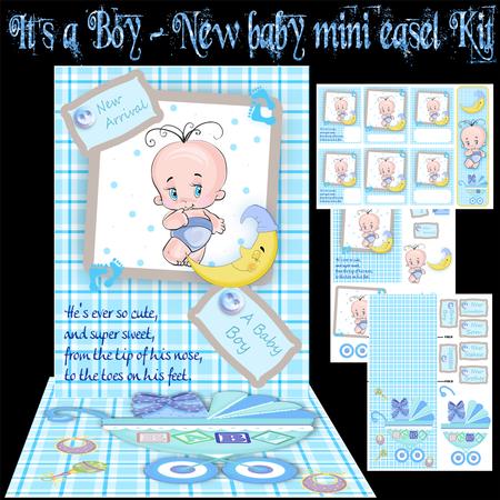 Baby Boy Mini Easel Card Kit