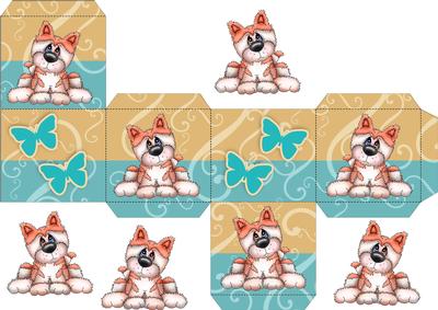 Husky Dog Birthday Gift Box