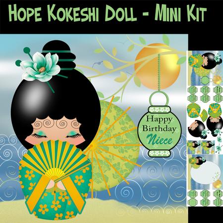 Hope Kokeshi Doll Mini Card Kit