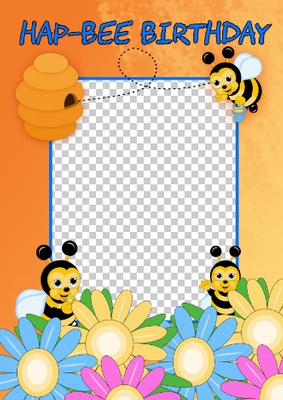 Bee Birthday Card Your Photo Here