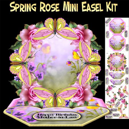 Spring Rose and Butterfly Easel Mini Kit