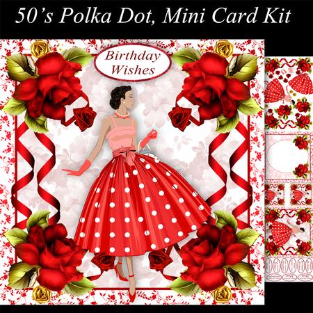 50's Polka Dot Fashion, Mini Card Kit