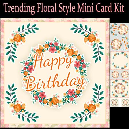 Trending Floral Birthday Mini Card Kit