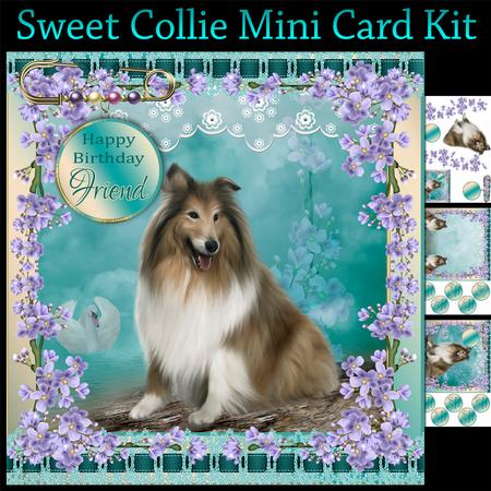 Collie Dog, Sweet Lassie Dog Mini Card Kit