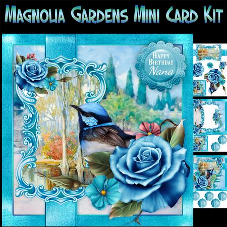 Magnolia Garden with Bird, Mini Card Kit