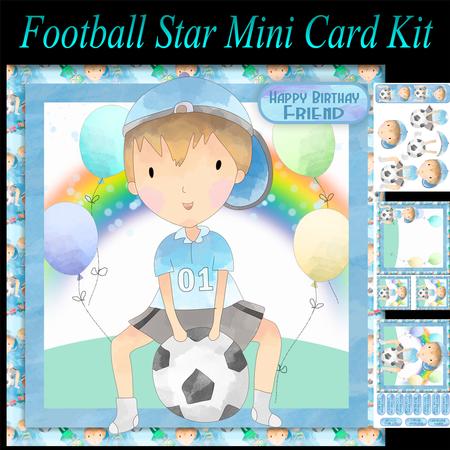 Football Star Watercolor, Mini Card Kit