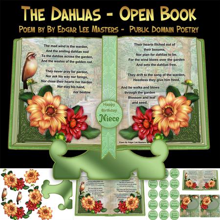 The Dahlias Mini Open Book Card Kit