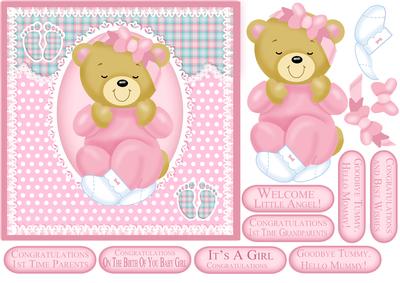 Baby Girl Single Sheet Quick Cute Card