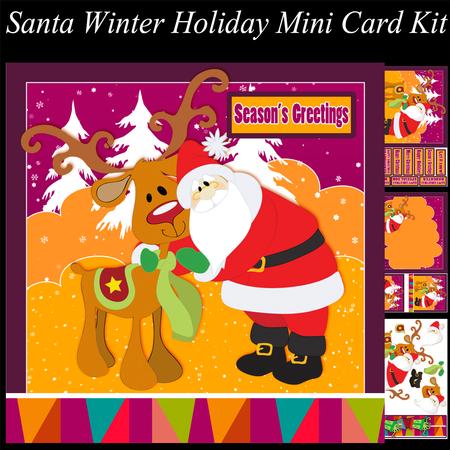 Santa and Reindeer Mini Card Kit