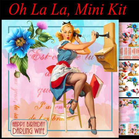 Oh La La, Mini Birthday Card Kit