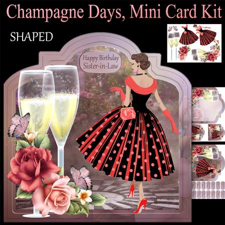 Champagne Days, Mini Birthday Card Kit