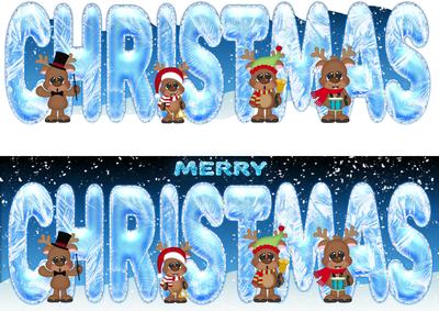 Reindeer Christmas Large Dl Quick Card