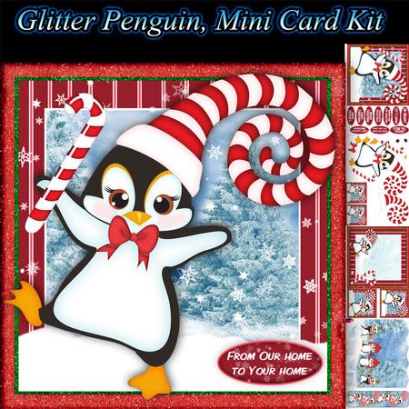 Glitter Penguin Mini Card Kit