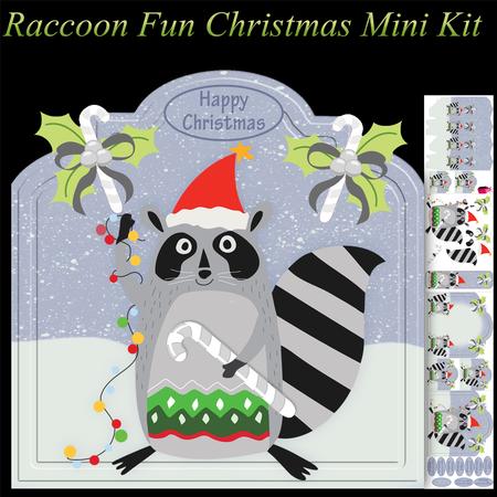 Raccoon Christmas Fun Mini Card Kit