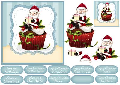 Christmas Santa Cupcake Quick Card