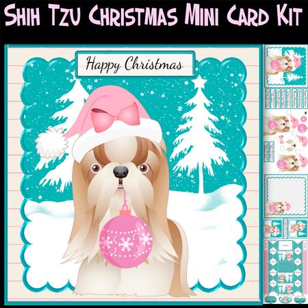Shih Tzu Christmas Mini Card Kit