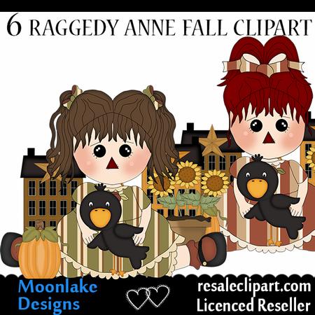 6 Raggedy Anne Fall Cliparts