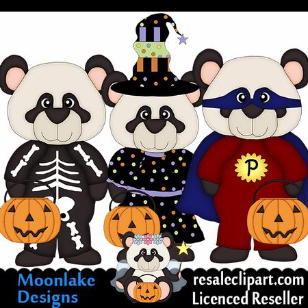 Halloween Panda Bears Clipart