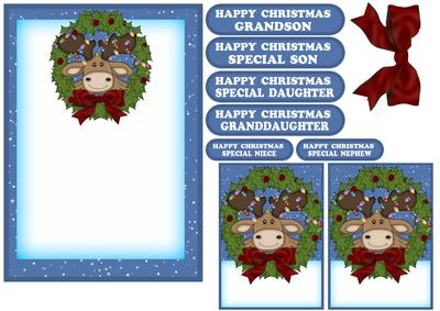 Inset for 5x7 Moose Christmas Card