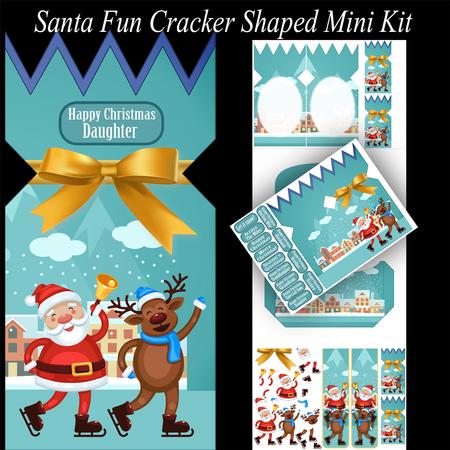 Santa Fun Mini Cracker Shaped Card Kit