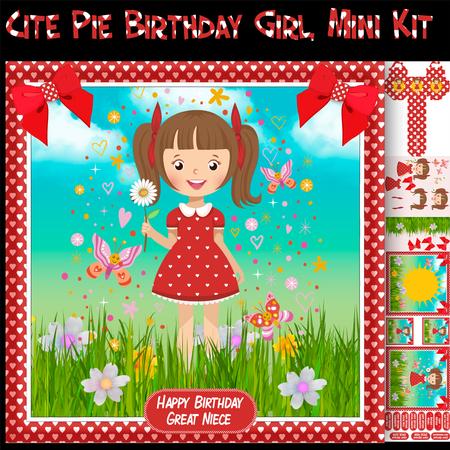 Cutie Pie Birthday Girl, Mini Card Kit with Box