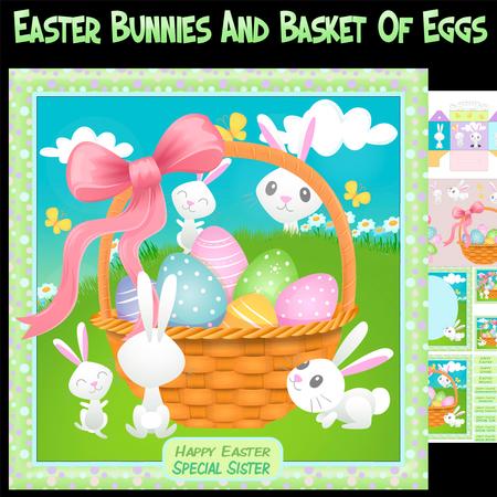Easter Bunnies with Basket of Eggs Mini Kit