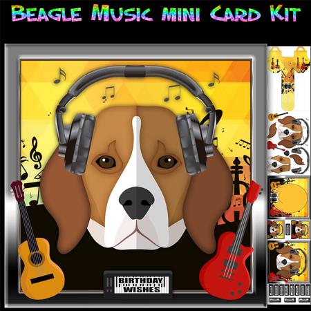Music Beagle Head with Earphones Mini Kit